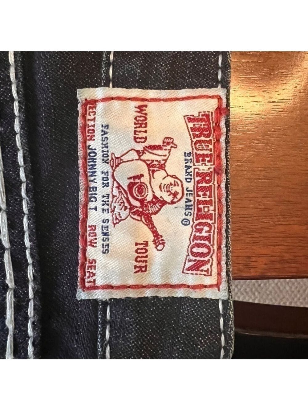NWT True Religion Womens Johnny Big T Dark Wash Big Stitch Straight Leg Jeans 27 - Picture 12 of 13